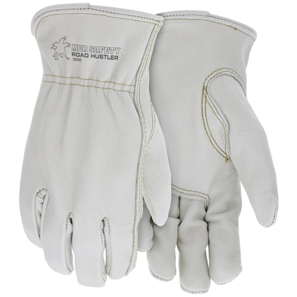 Mcr Safety Gloves, Road Hustler Premium Grain Drvr Key Thmb, L, 12PK - 3200L