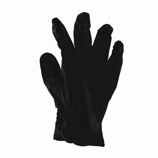 Boardwalk 396 Series, Disposable Gloves, 4.4 mil Palm, Nitrile, Powder-Free, M, 100 PK, Black - BWK396MBX