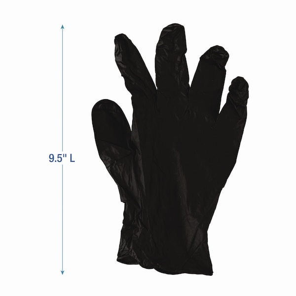 Boardwalk 396 Series, Disposable Gloves, 4.4 mil Palm, Nitrile, Powder-Free, M, 100 PK, Black - BWK396MBX
