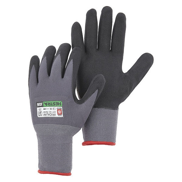 Hestra Coated Gloves, Nitrile, Palm, Black/Gray, 2XL - 72450-100-11