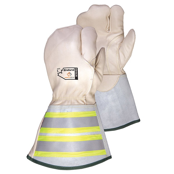 Endura Gloves, Horsehide, None Uncoated, Extended Gauntlet, White, 1 PR - 361DLX6-L