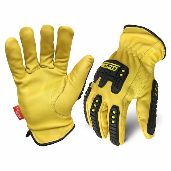 Ironclad Performance Wear Leather Work Glove, Goatskin, Slip-On Cuff, Keystone Thumb, Full Finger, XS, 1 PR - ILD-IMPC5-01-XS