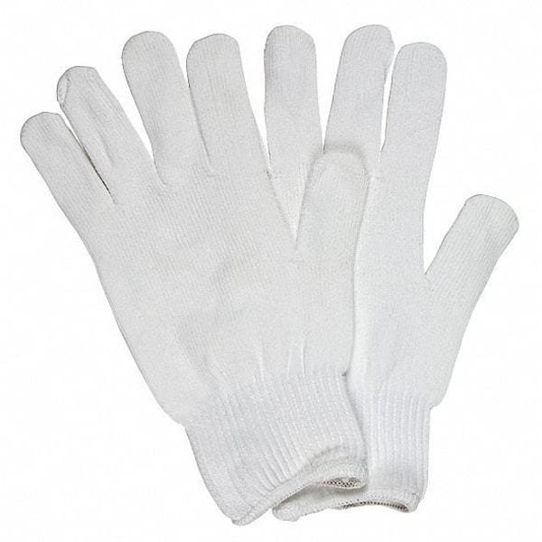 Mcr Safety Knit Gloves, Uncoated, None, Uncoated, Not Rated Abrasion Level, White, XS 12 PK - 9630XSM
