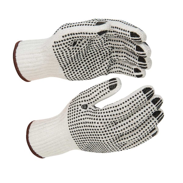 Kinco Kinco White Poly-Cotton Knit Gloves with PVC Dots - 1777-L