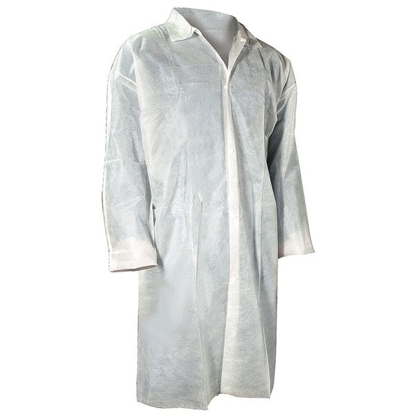 Cellucap Disposable Lab Coat, Polypropylene, Snaps Closure, White, 7XL, 30 PK - 3302EWSXXXXXXX