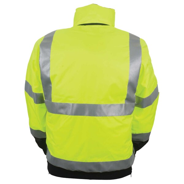Game Workwear Hi-Vis Bomber Jacket, 100% Polyester Oxford, Hi Vis Lime, 3XLT - 1370