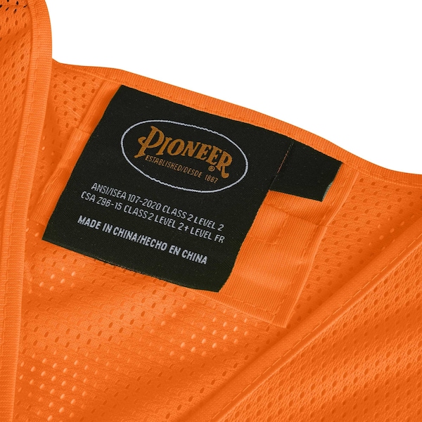 Pioneer Safety Vest, Hi-Vis, Orange, FR, 2/3XL - V2510850U-2/3XL