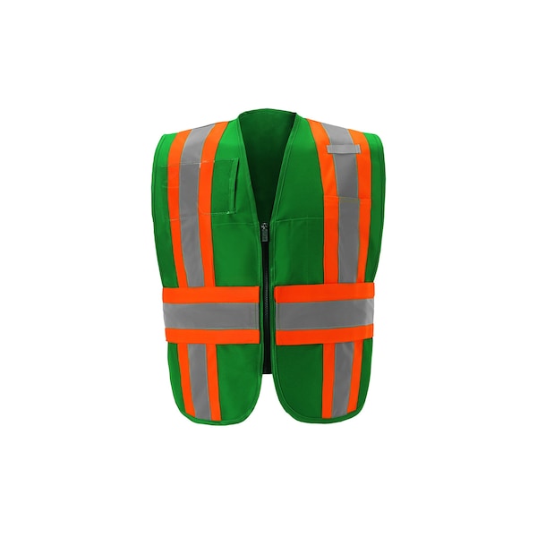 2W International Contrast Incident Command Vest, Green, Jumbo - IC110GR JM