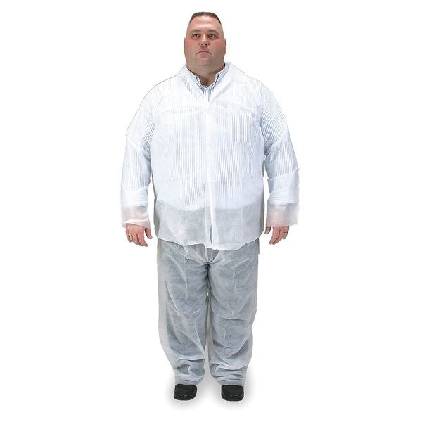 Condor Disposable Pants , 4XL/5XL , White , polypropylene , Elastic Waist - 2KTR8