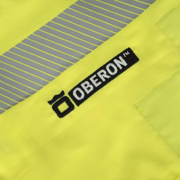 Oberon Hi-Vis FR/ARC-Rated 7.5 oz 88/12 Safety Vest, Snap Closure, Hi-Vis Yellow, L - ZFA106-L