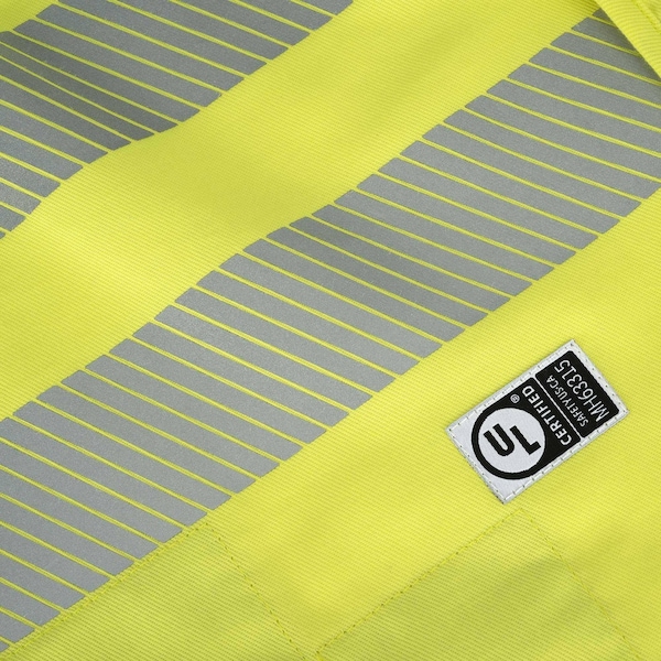 Oberon Hi-Vis FR/ARC-Rated 7.5 oz 88/12 Safety Vest, Snap Closure, Hi-Vis Yellow, L - ZFA106-L
