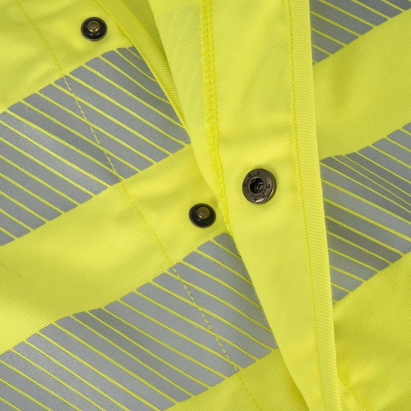 Oberon Hi-Vis FR/ARC-Rated 7.5 oz 88/12 Safety Vest, Snap Closure, Hi-Vis Yellow, L - ZFA106-L