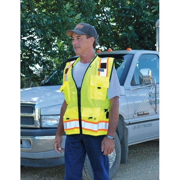 Kishigo Large Class 2 High Visibility Vest, Orange - S5001-L