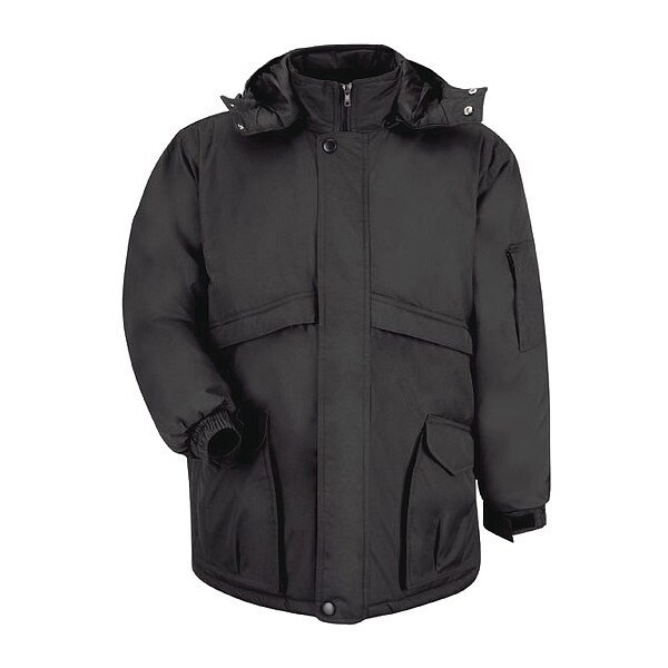 Red Kap Men's Black Hooded Parka size JP70BK RG L - JP70BK RG L