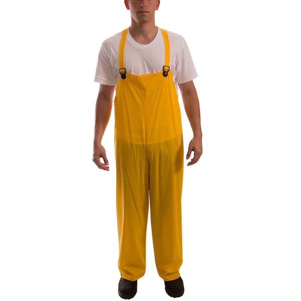 Tingley 3-Piece Rainsuit w/Detachable Hood, PVC, Bib Overalls, .2mm Thickness, Yellow, XL - S61317