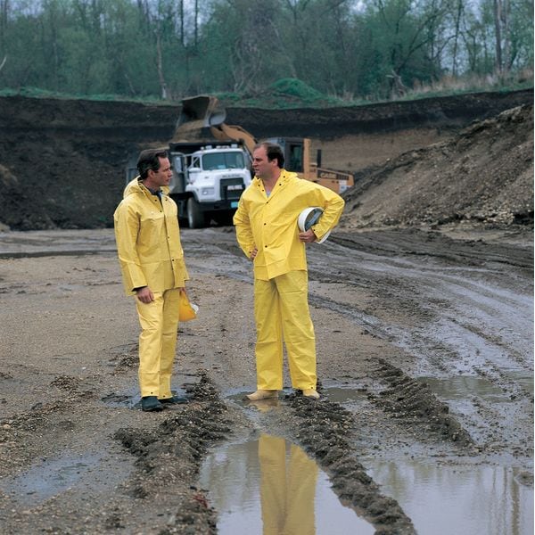 Tingley 3-Piece Rainsuit w/Detachable Hood, PVC, Bib Overalls, .2mm Thickness, Yellow, XL - S61317