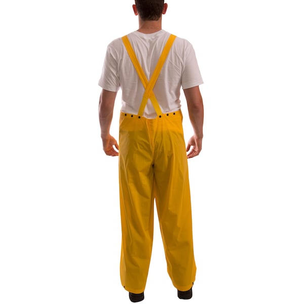 Tingley 3-Piece Rainsuit w/Detachable Hood, PVC, Bib Overalls, .2mm Thickness, Yellow, XL - S61317