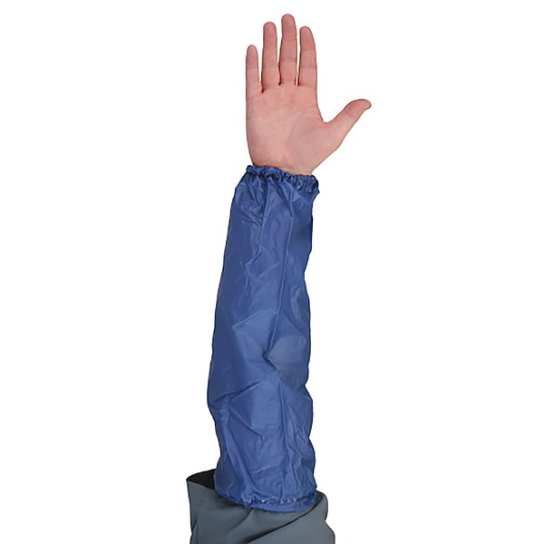 West Chester Protective Gear Vinyl Chemical Resistant Sleeves, 18 in Length, 8 mil Thick, Sewn Seam, Blue, 12 PK - UVB-8HS