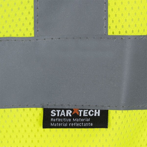 Pioneer Safety Vest, Polyester Mesh, ANSI Class 2, Zipper Closure, Cell Phone Pocket, Lime, 2XL - V1060360U-2XL
