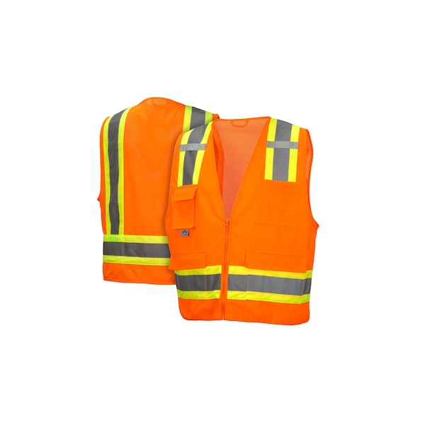 Pyramex Safety Vest, Hi-Vis, Orange, Large - RVZ2420L