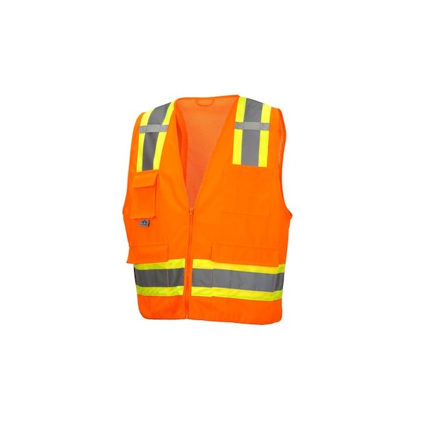Pyramex Safety Vest, Hi-Vis, Orange, Large - RVZ2420L