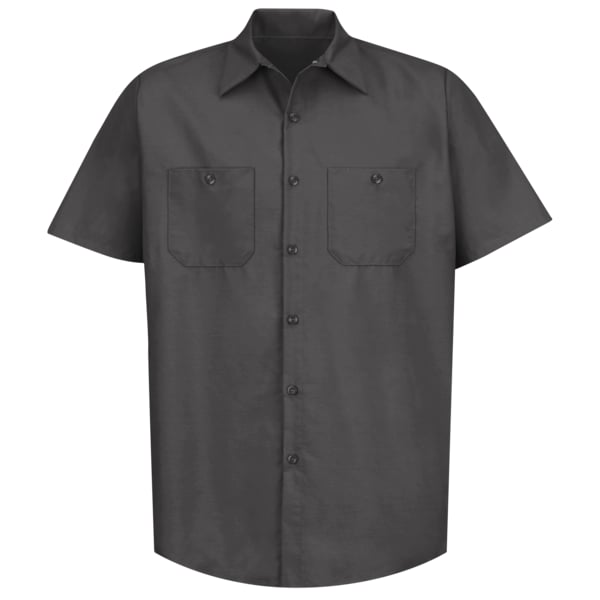 Red Kap Men's Short Sleeve Industrial Poplin Work Shirt, Cotton/Polyester, Buttons Closure, 2 Pocket(s) - SP24CH SS M