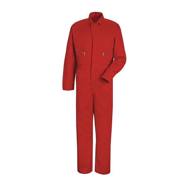 Red Kap CC18 Mns Ls Cotton Coverall-Red, Cotton, 8.5 oz Fabric Weight, Red, 36 Regular - CC18RD RG 36