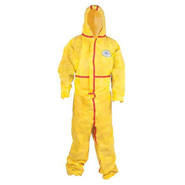 Chemsplash Chemical Resistant Coverall, Hooded, XL, Non-Woven Laminate, Zipper, Elastic Cuff, Elastic Ankle - 7015YT-XL