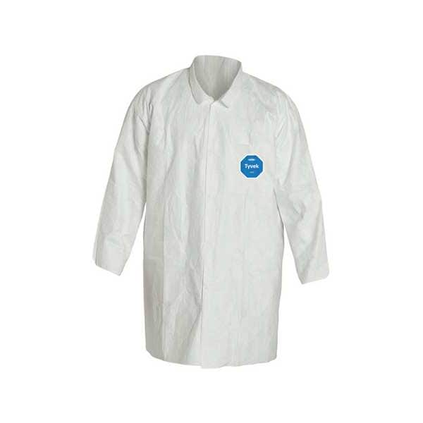 Dupont Tyvek 400 Lab Coat, Tyvek(R) 400, Snaps Closure, White, S, 30 PK - TY212SWHSM003000