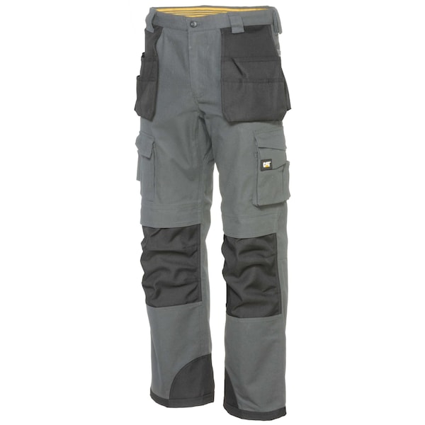 Cat Workwear Trademark Work Pants, 34, Grey-Black, 60% Cotton 40% Polyester - C172-079