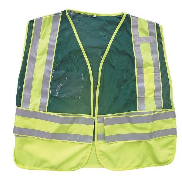 Condor 2XL/4XL Public Safety Reflective Vest, Lime - 24Y975