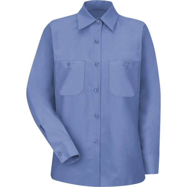 Red Kap Women's Long Sleeve Work Shirt, Cotton/Polyester, Buttons Closure, 2 Pocket(s), Petrol Blue - SP10GI LN L
