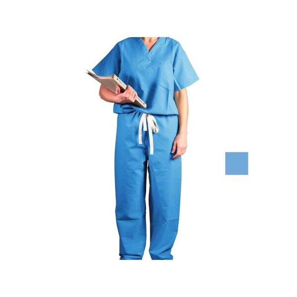 Medline Encore Unisex Reversible Scrub Pants with Drawstring Waist, XXX-Large, Ceil - 700PTHXXXL-CM