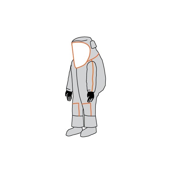 Kappler Frontline 500 NFPA 1990 1991 Certified Vapor Total Encapsulating Suit, Back Entry, Silver, L/XL - F5H583SILGXL91