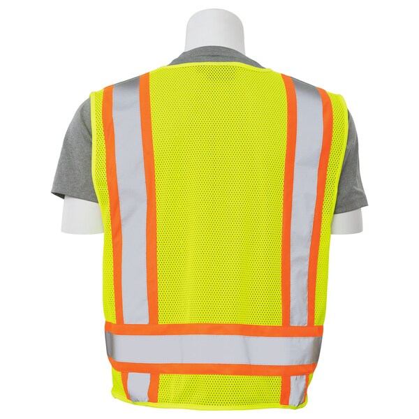 Deltaplus Safety Vest, ANSI, Hi-Viz, Lime, 6X - 62196