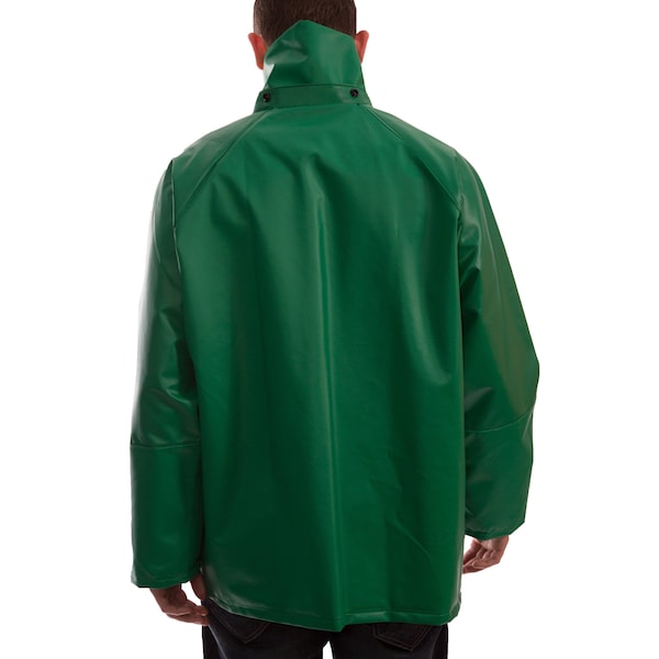 Tingley Flame Resistant Rain Jacket, M, 13 oz Heavy Duty PVC, Snaps with Storm Flap Closure - J41248