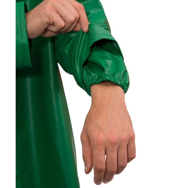 Tingley Flame Resistant Rain Jacket, M, 13 oz Heavy Duty PVC, Snaps with Storm Flap Closure - J41248