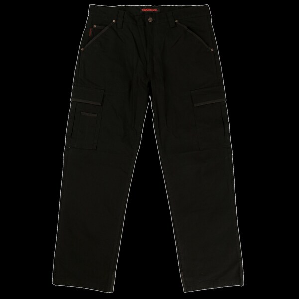 Tough Duck Flex Duck Cargo Pant, 30, BLACK, 98% Cotton/2% Spandex - WP011