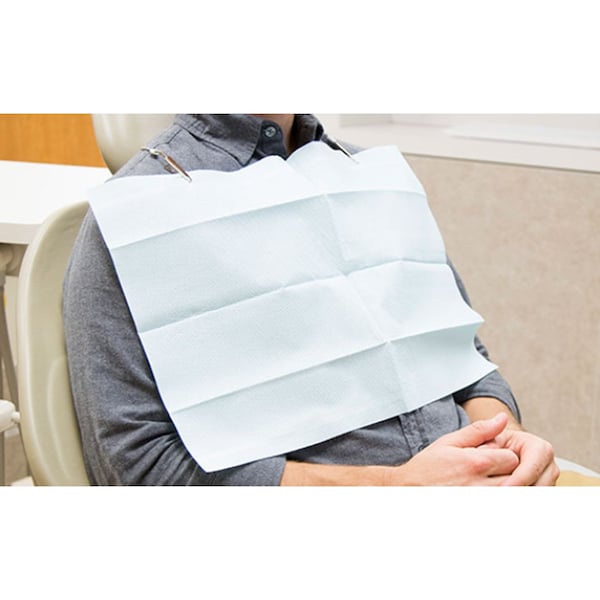 Dealmed Bib 13½" X 18" Ttp 2-Ply Blue, 125/Pk, 500/Cs, 500PK - 782081