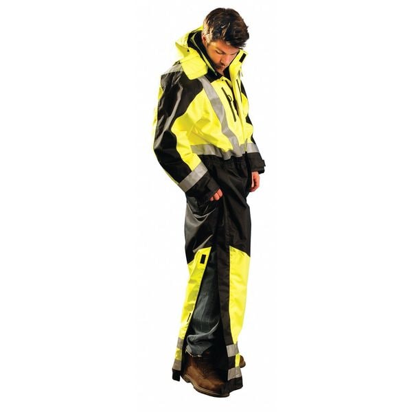 Occunomix Cold Weather Coverall Rainsuit, Polyester, 31 in Inseam, 36 in to 38 in Waist, 9.8 mil Thickness - SP-CVL-BYXL