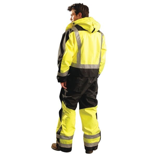 Occunomix Cold Weather Coverall Rainsuit, Polyester, 31 in Inseam, 36 in to 38 in Waist, 9.8 mil Thickness - SP-CVL-BYXL