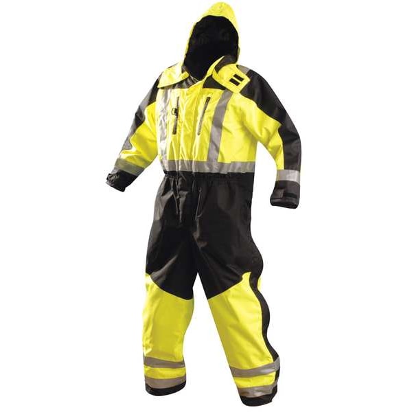 Occunomix Cold Weather Coverall Rainsuit, Polyester, 31 in Inseam, 36 in to 38 in Waist, 9.8 mil Thickness - SP-CVL-BYXL