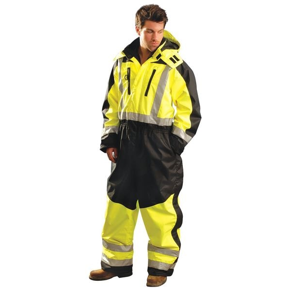 Occunomix Cold Weather Coverall Rainsuit, Polyester, 31 in Inseam, 36 in to 38 in Waist, 9.8 mil Thickness - SP-CVL-BYXL