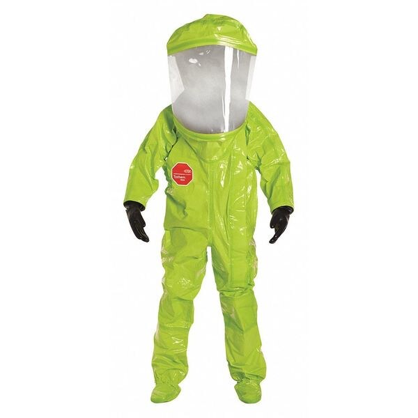 Dupont Encapsulated Suit, Encapsulated Level A, XL, Tychem(R) 10000, Hook-and-Loop, Attached Glove Cuff - TK612TLYXL000100