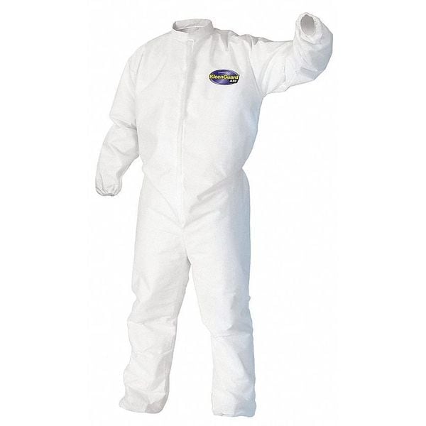Kleenguard Disposable Coveralls, Collared, XL, KleenGuard(TM) A30, Zipper, Elastic Cuff, Elastic Ankle, 25 PK - 46104
