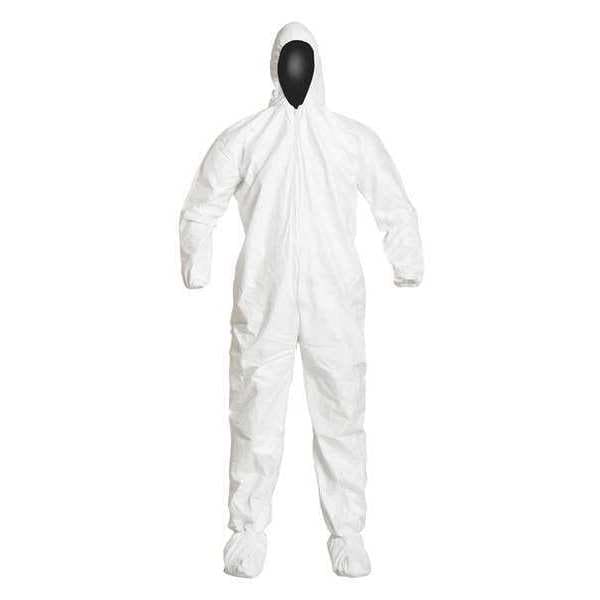 Dupont Disposable Coverall, Hooded, XL, Tyvek(R) IsoClean(R), Zipper, Elastic Cuff, Elastic Ankle - IC105SWHXL00250C