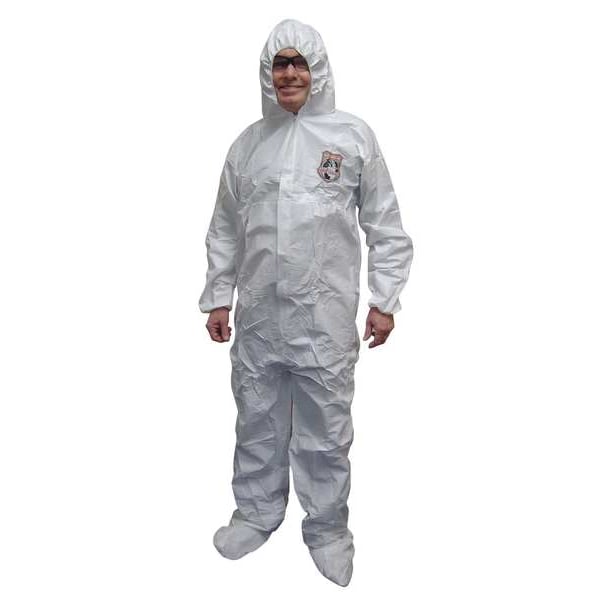 International Enviroguard Disposable Coverall, Hooded, XL, MicroGuard MP(R), Zipper, Elastic Cuff, Attached Boots Ankle - 8019-XL