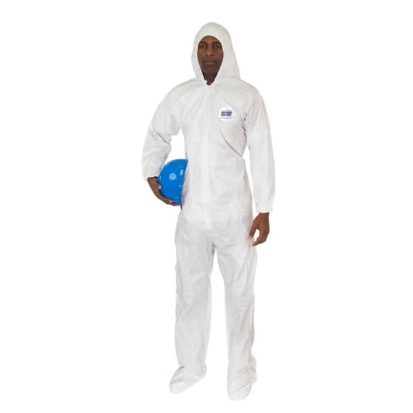 International Enviroguard Disposable Coverall, Hooded, XL, MicroGuard MP(R), Zipper, Elastic Cuff, Attached Boots Ankle - 8019-XL