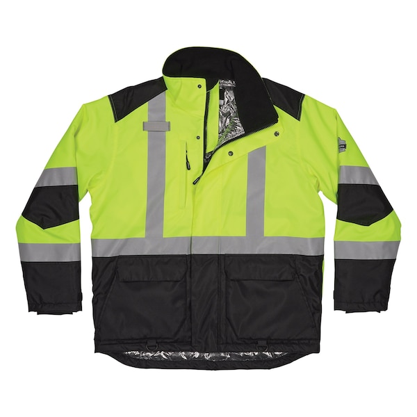 Ergodyne Hi-Vis Winter Jacket, 300D Polyester, Class 3 Type R, Lime, L - 8390