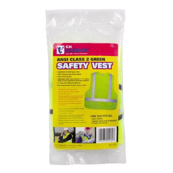 C.H. Hanson C.H. Hanson Reflective Safety Vest Green One Size Fits All - 55180